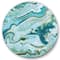 Designart - Ocean Blue Golden Marble - Modern Round Circle Metal Wall Decor